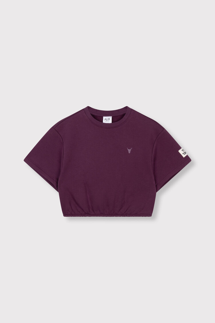 Alix mini Cropped T-shirt - Aubergine