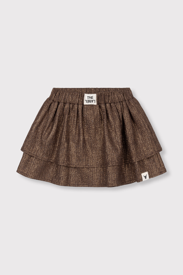 Alix mini Shiny Skirt - Warm Brown