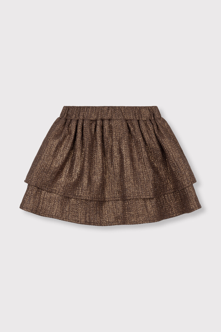Alix mini Shiny Skirt - Warm Brown