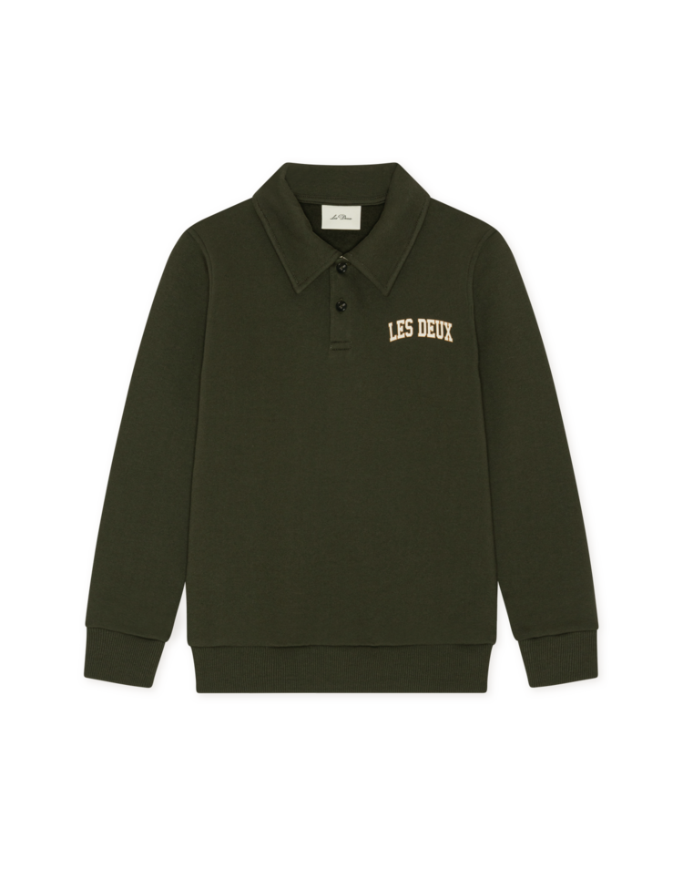 Les Deux College Rugby Polo Sweatshirt  - Green