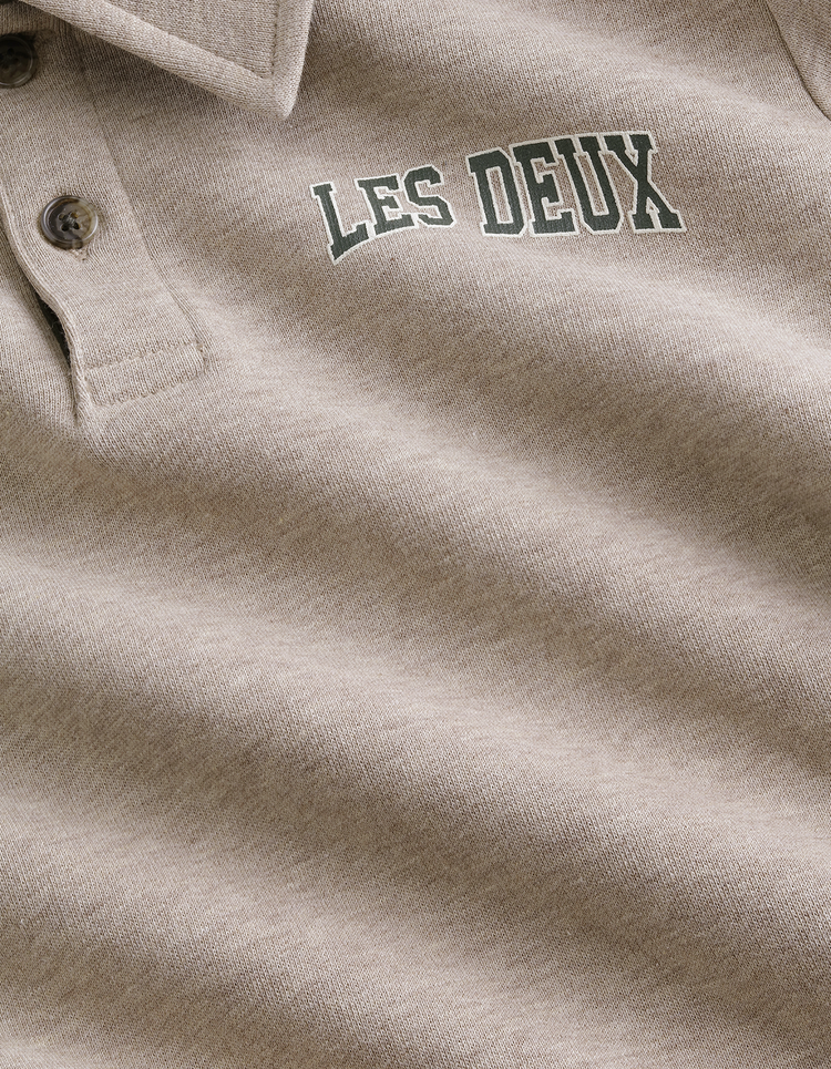 Les Deux College Rugby Polo Sweatshirt  - Sand