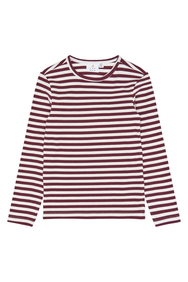 THE NEW TNMoore L_S Rib Tee - Gardenia Striped