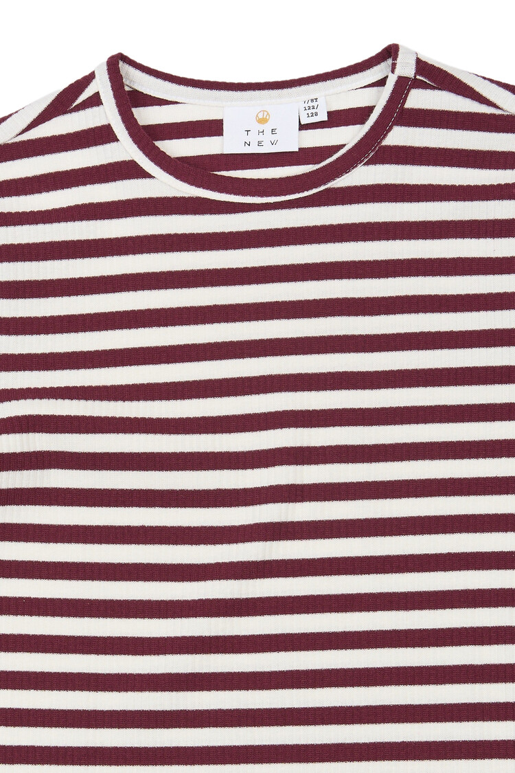 THE NEW TNMoore L_S Rib Tee - Gardenia Striped