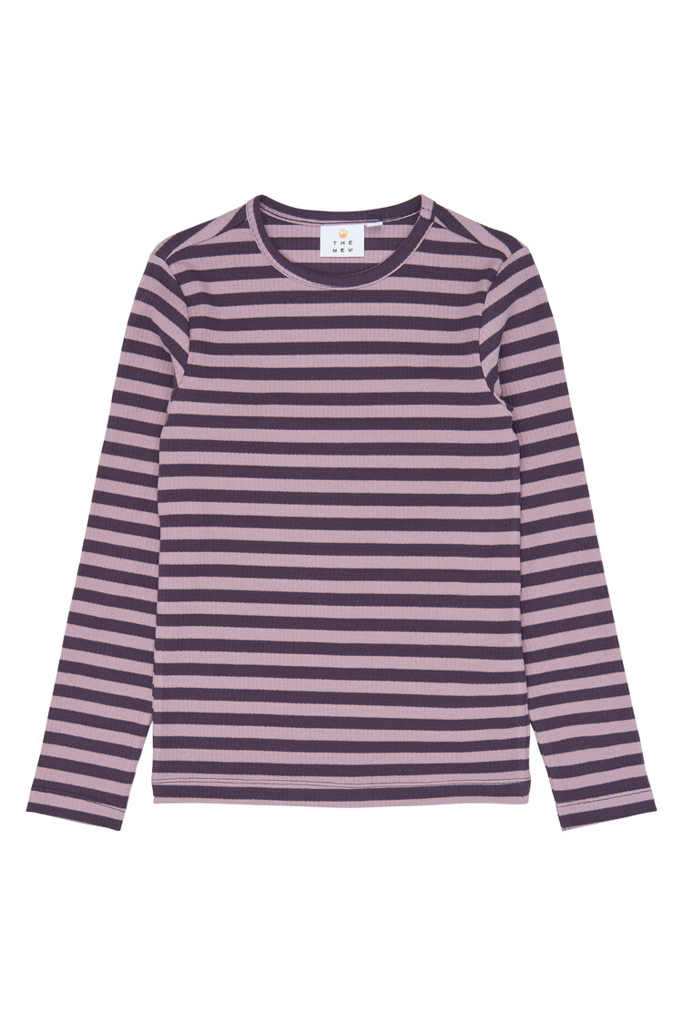 THE NEW TNMoore L_S Rib Tee -  Sweet Grape Striped