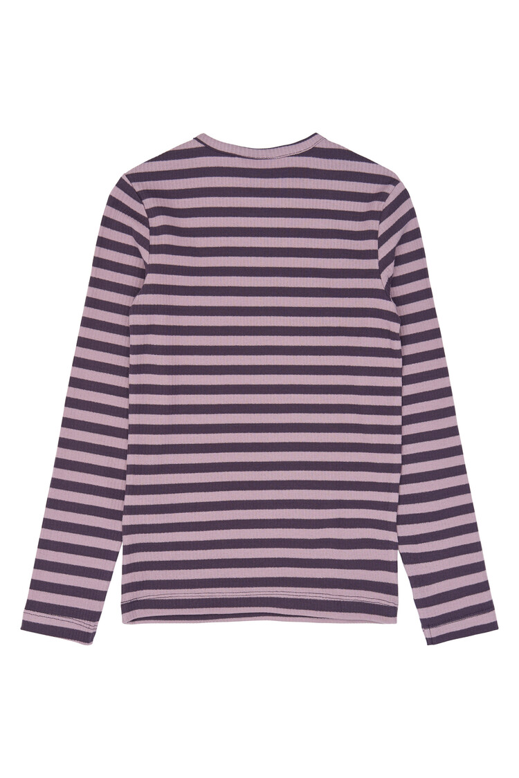 THE NEW TNMoore L_S Rib Tee -  Sweet Grape Striped