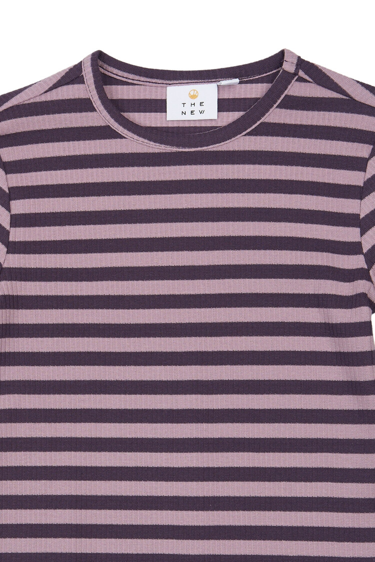 THE NEW TNMoore L_S Rib Tee -  Sweet Grape Striped