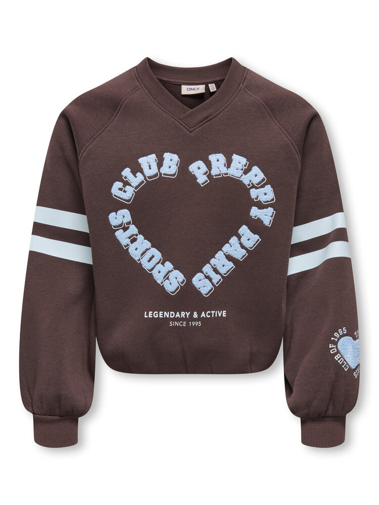 Only KOGCOLETTA L/S V-NECK PRINT- Coffee