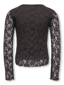 Only KOGLEIKA LS LACE TOP- Coffee