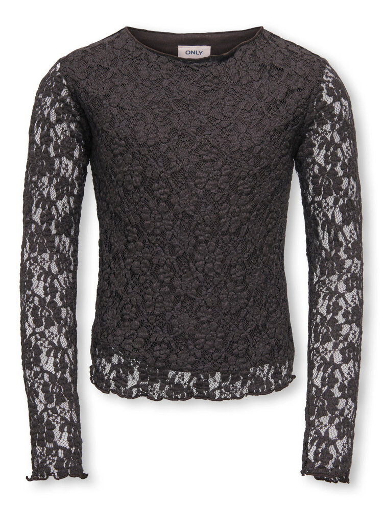 Only KOGLEIKA LS LACE TOP- Coffee