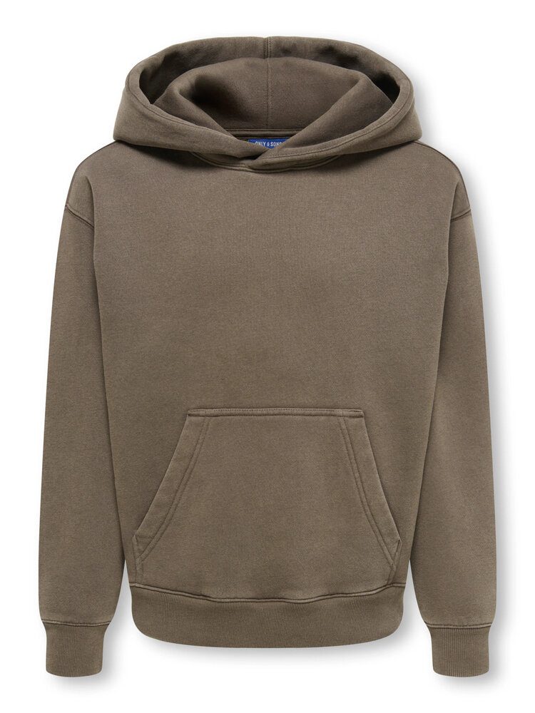 Only & Sons OSJLARRY EFLOW RLX LS WASH HOODIE -Tarmac