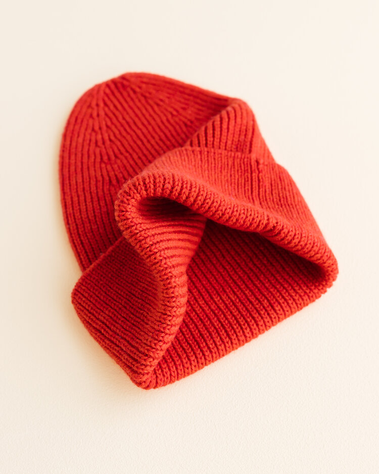 Hvid Hvid - Beanie Fonzie  Red