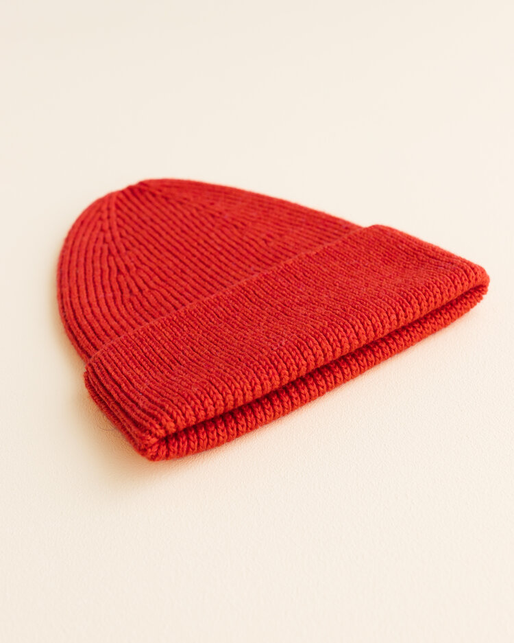 Hvid Hvid - Beanie Fonzie  Red
