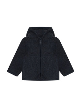 HUTTEliHUT Jacket Wool Fleece - Blue  Melange