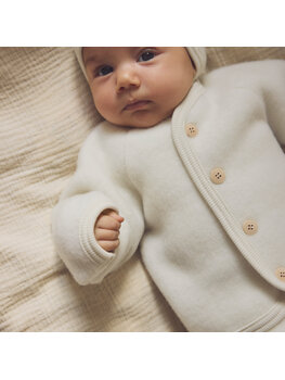 HUTTEliHUT Jacket Wool Fleece w. Buttons- Tofu