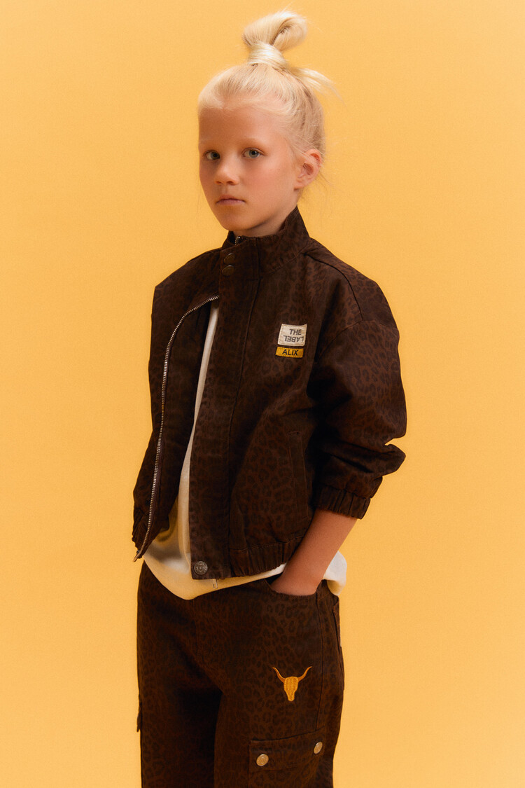 Alix mini kids woven leopard jacket