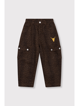 Alix mini kids woven leopard cargo pants