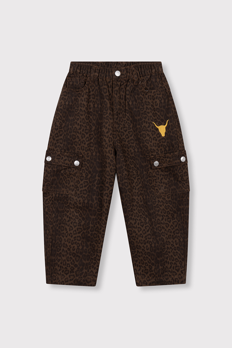 Alix mini kids woven leopard cargo pants