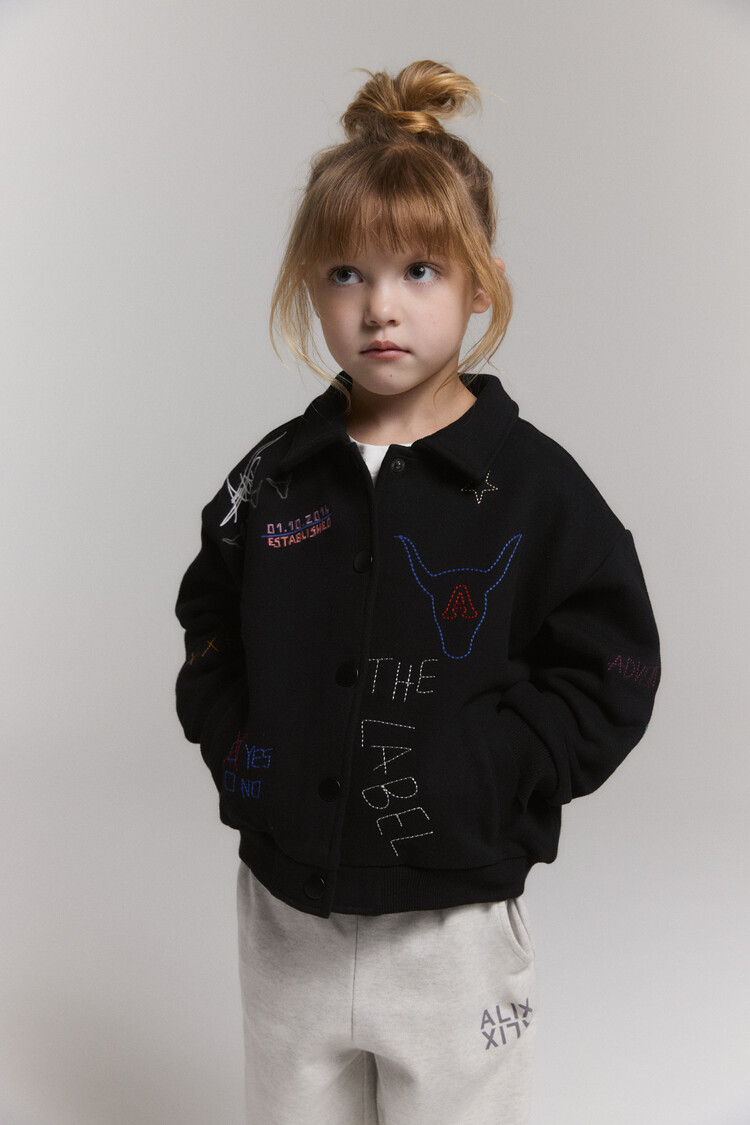Alix mini kids knitted patches jacket