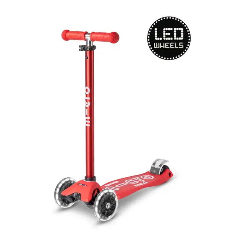 Micro step Maxi Micro step Deluxe LED - 3-wiel kinderstep - Rood