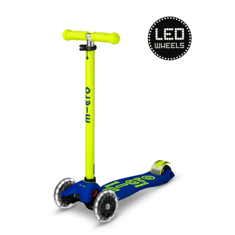 Micro step Maxi Micro step Deluxe ECO LED - 3-wiel kinderstep - Neon Geel