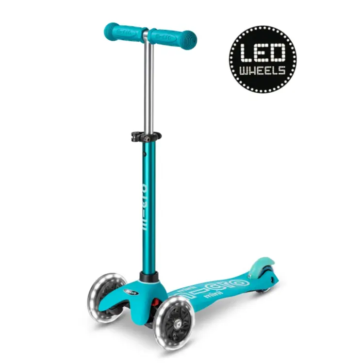 Micro step Mini Micro step Deluxe ECO LED - 3-wiel kinderstep - Aqua