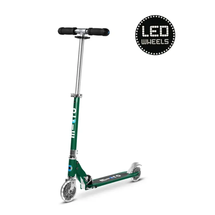 Micro step Micro Sprite LED - 2-wiel vouwstep - Forest Green