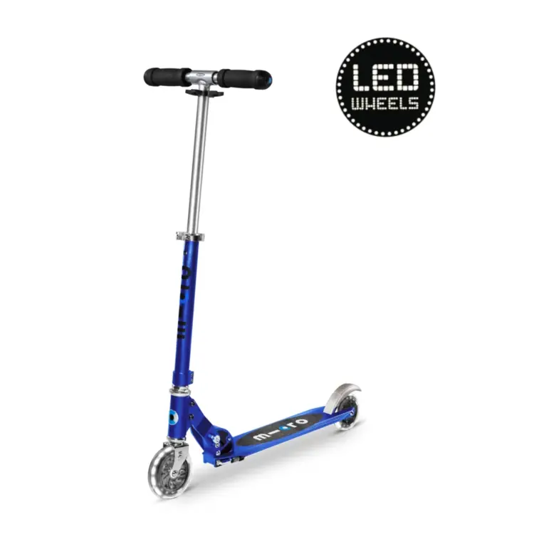 Micro step Micro Sprite LED - 2-wiel vouwstep - Saffier Blauw