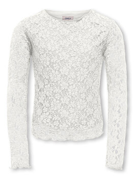 Only KOGLEIKA LS LACE TOP - Cloud