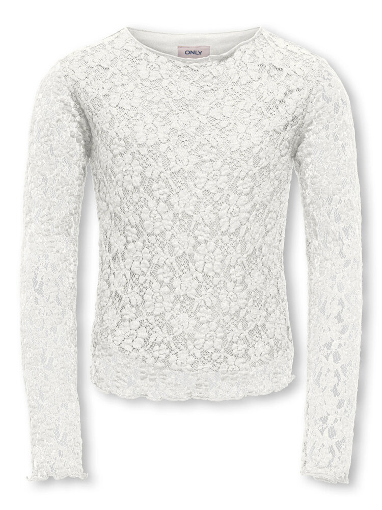 Only KOGLEIKA LS LACE TOP - Cloud