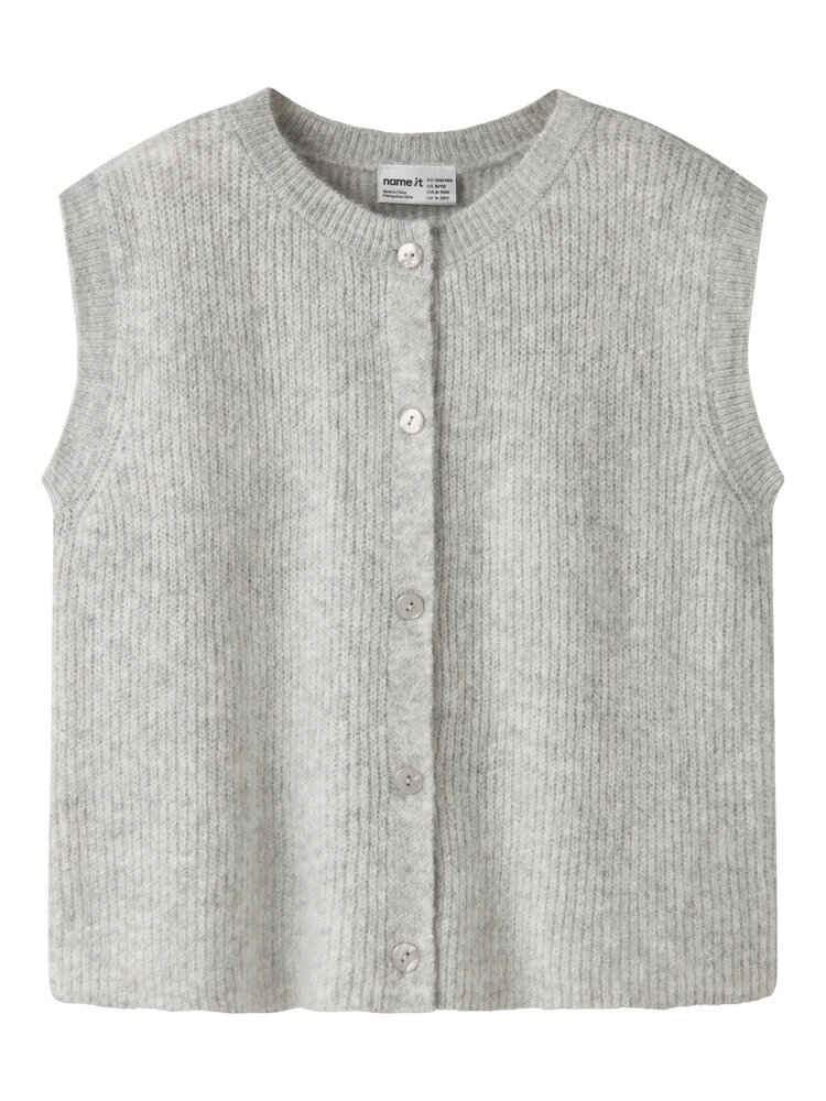 Name it NKFOANJA LOOSE KNIT VEST - Grey