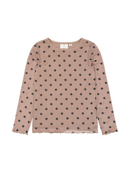 THE NEW TNVandelia L_S Mesh Tee -Taupe Gray AOP