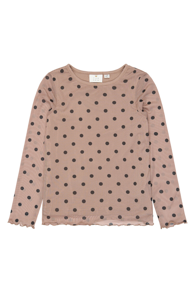 THE NEW TNVandelia L_S Mesh Tee -Taupe Gray AOP