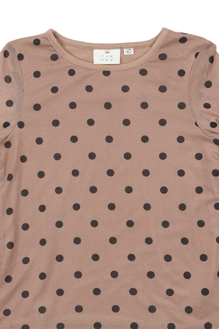 THE NEW TNVandelia L_S Mesh Tee -Taupe Gray AOP