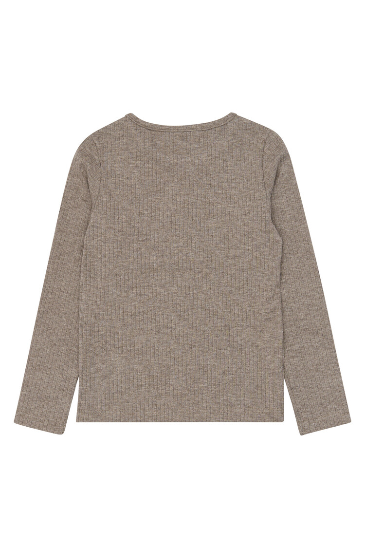 THE NEW TNVeeta L_S Rib Tee - Taupe Gray TN