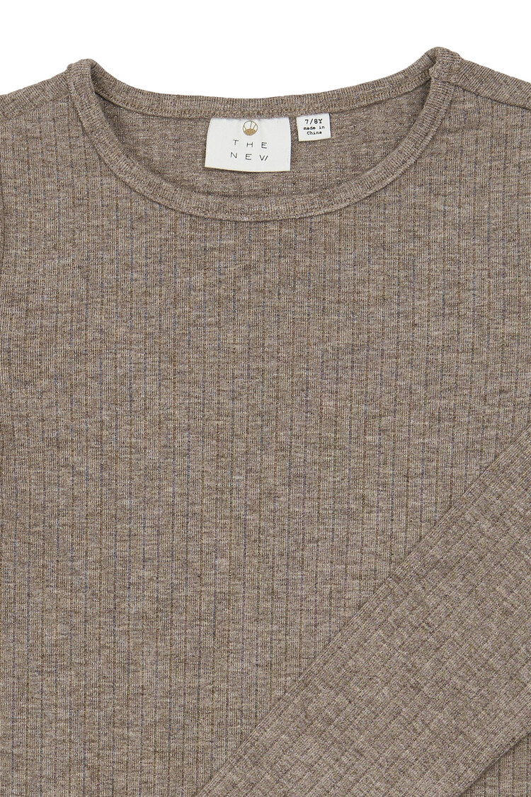 THE NEW TNVeeta L_S Rib Tee - Taupe Gray TN