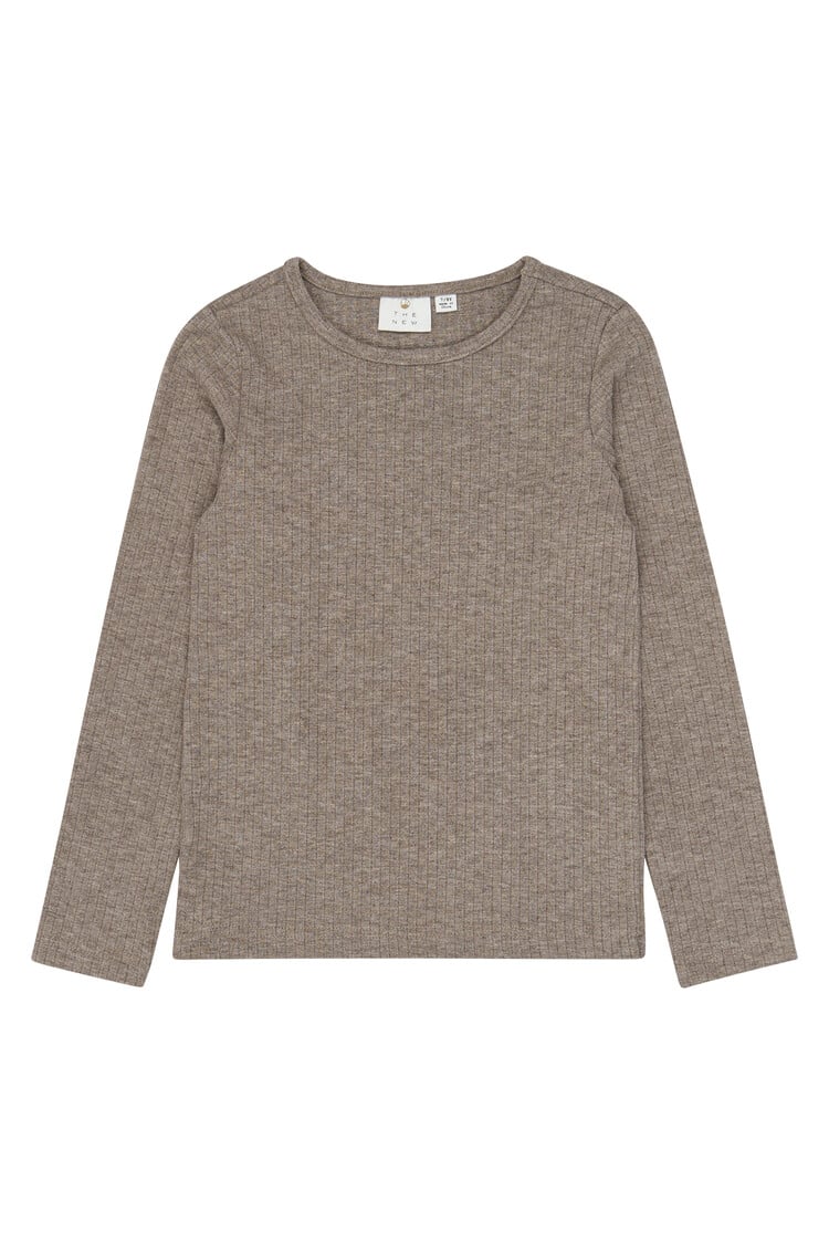 THE NEW TNVeeta L_S Rib Tee - Taupe Gray TN