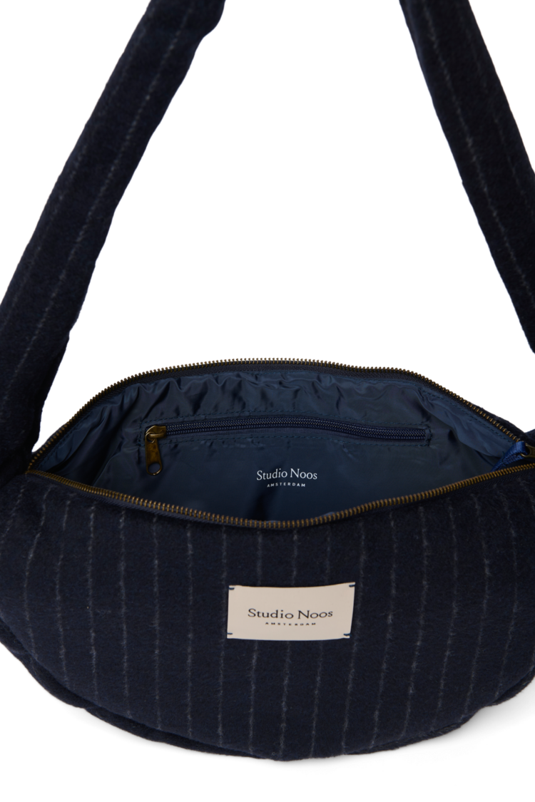 Studio Noos Flannel Chalkstripe Mini Cross Body Bag - Dark Blue