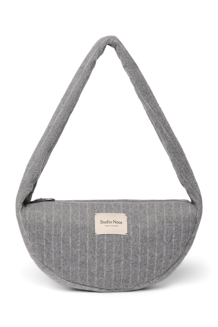 Studio Noos Flannel Chalkstripe Mini Cross Body Bag - Light Grey