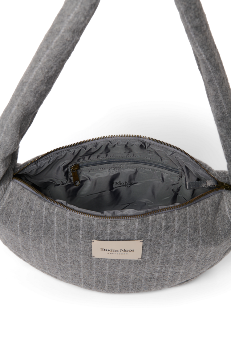 Studio Noos Flannel Chalkstripe Mini Cross Body Bag - Light Grey