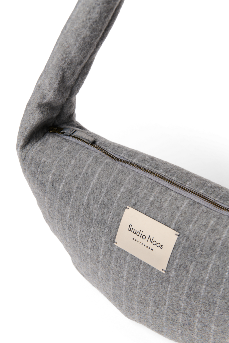 Studio Noos Flannel Chalkstripe Mini Cross Body Bag - Light Grey