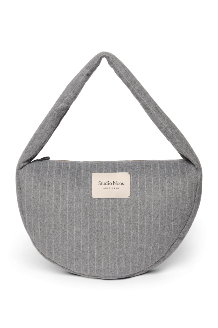 Studio Noos Flannel Chalkstripe Cross Body Bag - Light Grey