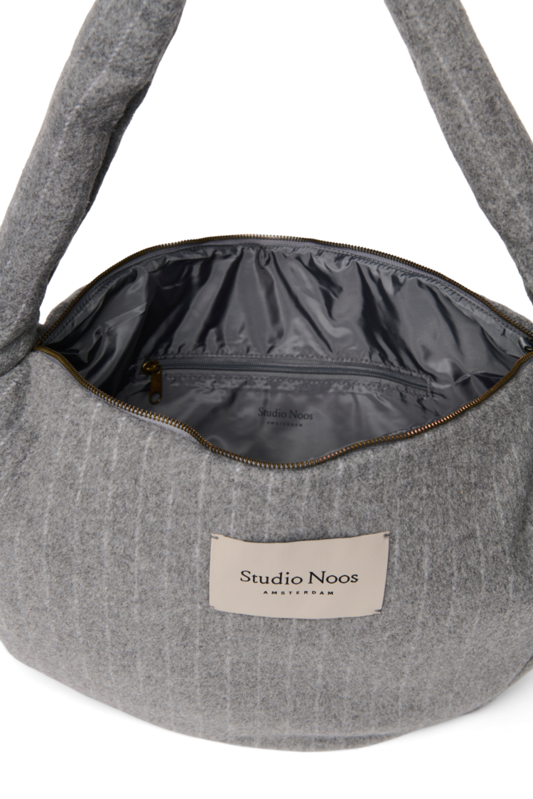 Studio Noos Flannel Chalkstripe Cross Body Bag - Light Grey