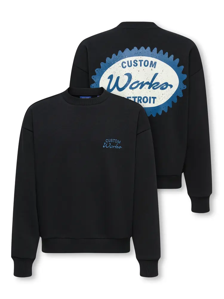 Only & Sons OSJCERES RLX UNION LS CREW - Black