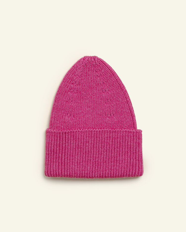 Hvid Hvid - Beanie Fonzie Fuchsia