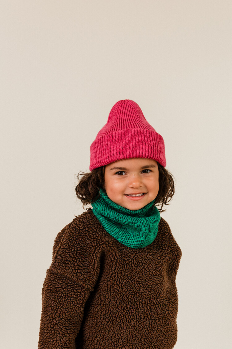 Hvid Hvid - Beanie Fonzie Fuchsia