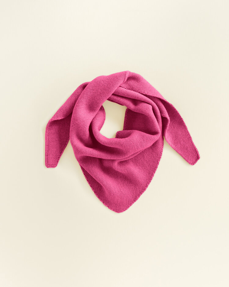 Hvid Triangle scarf Josephina - Fuchsia