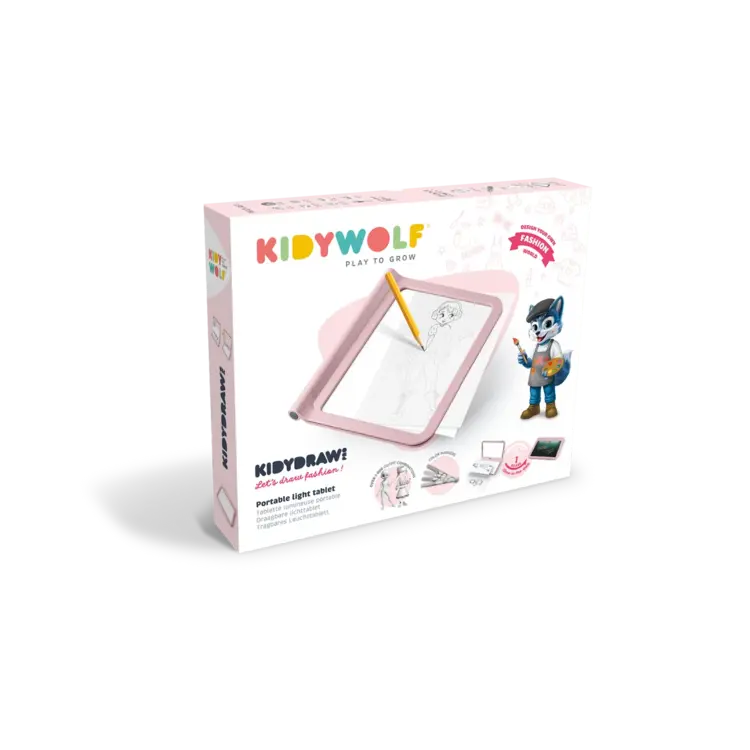 Kidywolf KIDYDRAW- PRO Mobiele en  lichtgevende tablet - Roze