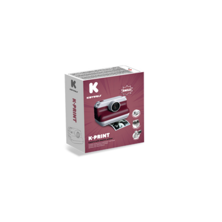 Kidywolf [K-PRINT-RD] K-PRINT Thermische fotoprinter bordeauxrood