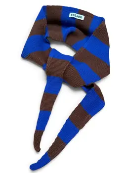 ByBjor Scarf - Stripe Burgundy - Cobalt-Coffee