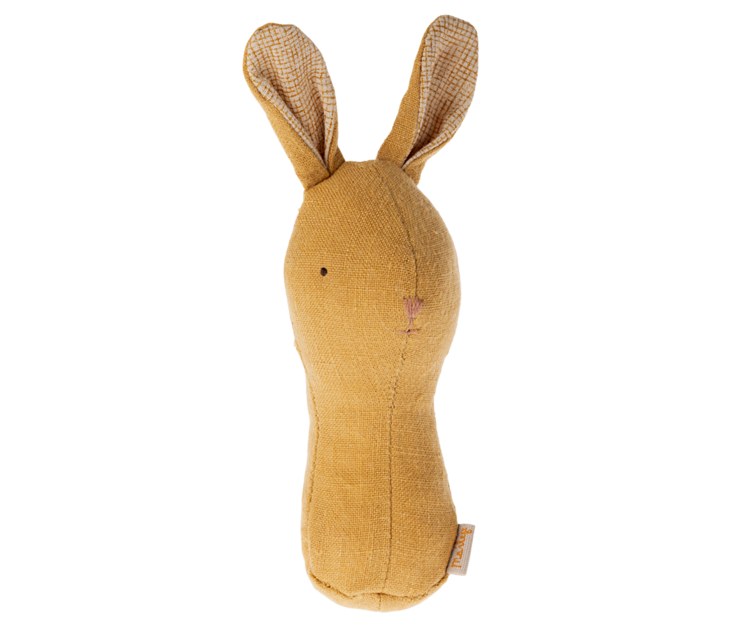 Maileg 16-4704-00 Lullaby friends, Bunny  rattle - Yellow